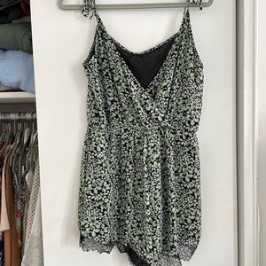 Floral Green Romper